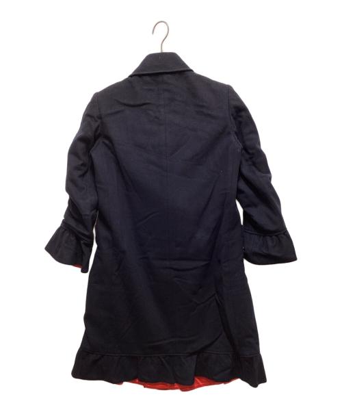 MIU MIU（ミュウミュウ）MIU MIU (ミュウミュウ) カシミヤ混フリルコート ネイビー サイズ:40の古着・服飾アイテム