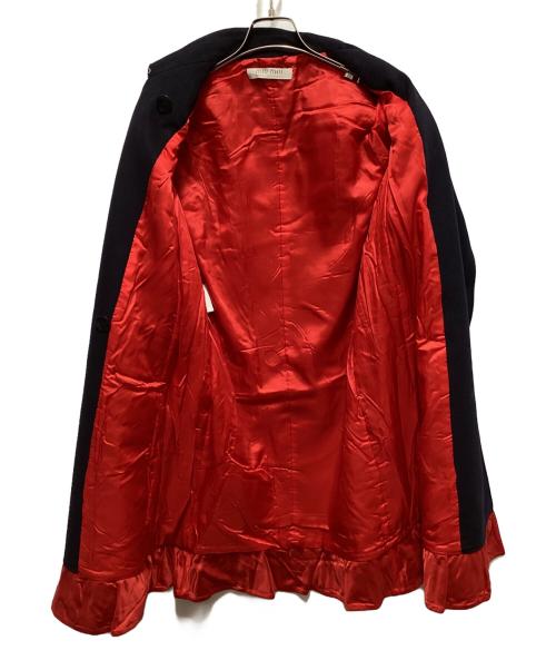 MIU MIU（ミュウミュウ）MIU MIU (ミュウミュウ) カシミヤ混フリルコート ネイビー サイズ:40の古着・服飾アイテム
