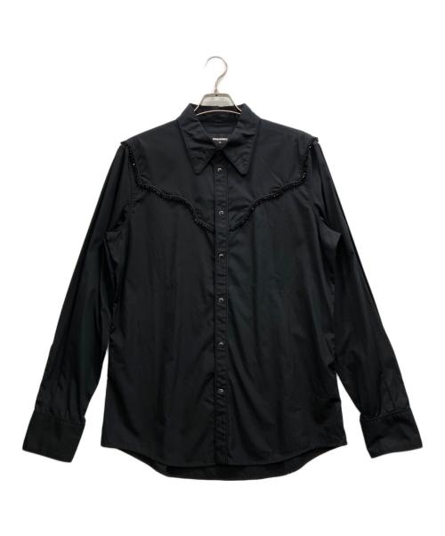 DSQUARED2（ディースクエアード）DSQUARED2 (ディースクエアード) ウエスタンシャツ ブラック サイズ:52の古着・服飾アイテム