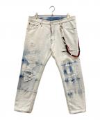 DSQUARED2ディースクエアード）の古着「COCONUT CREEK WASH COOL JEANS」｜ブルー×ホワイト