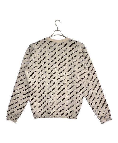 BALENCIAGA（バレンシアガ）BALENCIAGA (バレンシアガ) ロゴオーバーニット ベージュ×ブラック サイズ:Sの古着・服飾アイテム