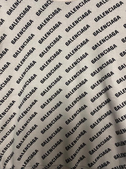 BALENCIAGA（バレンシアガ）BALENCIAGA (バレンシアガ) ロゴオーバーニット ベージュ×ブラック サイズ:Sの古着・服飾アイテム