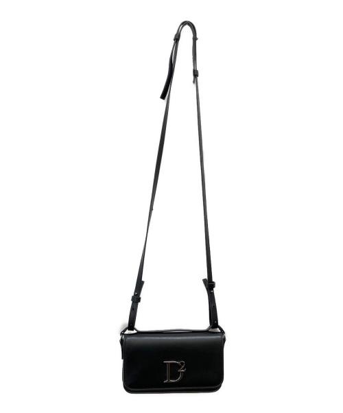 DSQUARED2（ディースクエアード）DSQUARED2 (ディースクエアード) レザーショルダーバッグ ブラックの古着・服飾アイテム