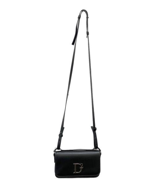 DSQUARED2（ディースクエアード）DSQUARED2 (ディースクエアード) レザーショルダーバッグ ブラックの古着・服飾アイテム