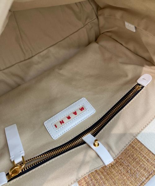 MARNI（マルニ）MARNI (マルニ) スケットバッグ ラフィアエフェクト スモール ベージュの古着・服飾アイテム