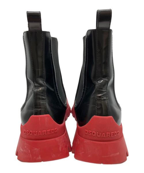 DSQUARED2（ディースクエアード）DSQUARED2 (ディースクエアード) TankRain チェルシーブーツ レッド×ブラック サイズ:42の古着・服飾アイテム