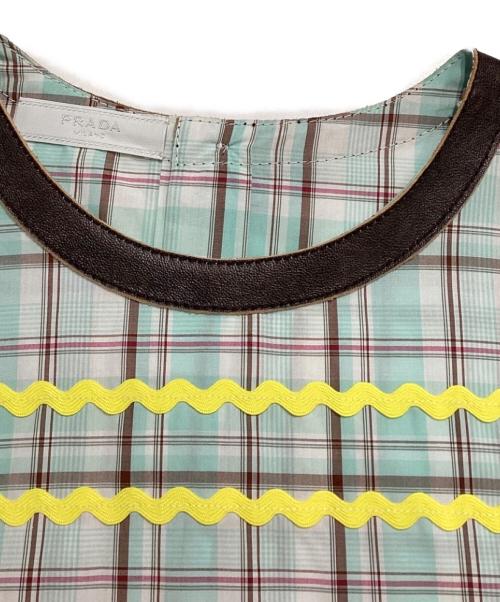 PRADA（プラダ）PRADA (プラダ) ジグザグトリムシャツ ライトグリーン サイズ:Mの古着・服飾アイテム