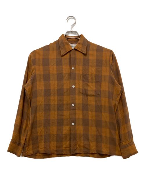 ARROW（アロー）ARROW (アロー) チェックシャツ ブラウン サイズ:Mの古着・服飾アイテム