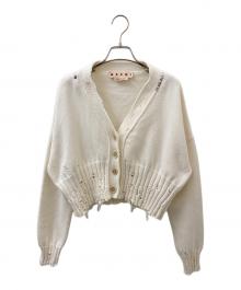 MARNI（マルニ）の古着「刺繍ロゴクロップドカーディガン」｜ホワイト