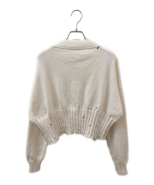 MARNI（マルニ）MARNI (マルニ) 刺繍ロゴクロップドカーディガン ホワイト サイズ:38の古着・服飾アイテム