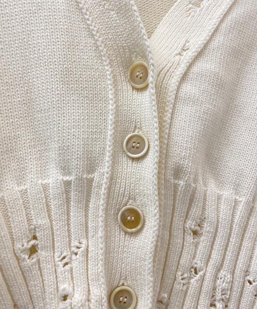 MARNI（マルニ）MARNI (マルニ) 刺繍ロゴクロップドカーディガン ホワイト サイズ:38の古着・服飾アイテム