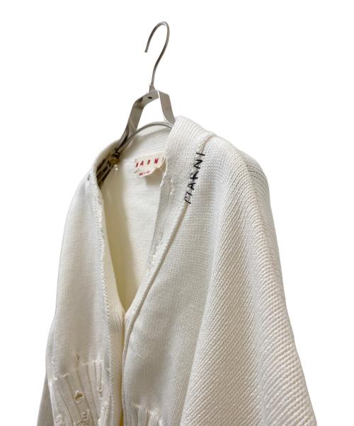 MARNI（マルニ）MARNI (マルニ) 刺繍ロゴクロップドカーディガン ホワイト サイズ:38の古着・服飾アイテム