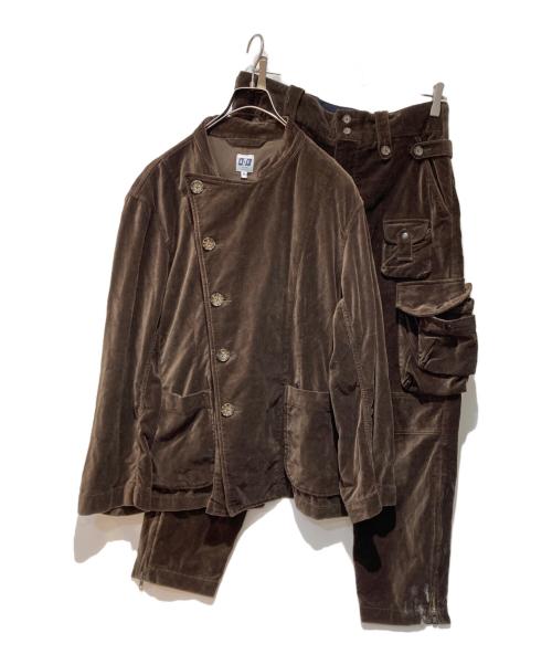 AiE（エーアイイー）AiE (エーアイイー) ベロアセットアップ ブラウン サイズ:ジャケット S/パンツ 32の古着・服飾アイテム