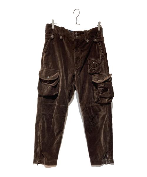 AiE（エーアイイー）AiE (エーアイイー) ベロアセットアップ ブラウン サイズ:ジャケット S/パンツ 32の古着・服飾アイテム