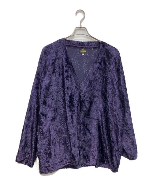 Needles（ニードルズ）Needles (ニードルズ) V Neck Cardigan-Burnout Velvet パープル サイズ:Sの古着・服飾アイテム