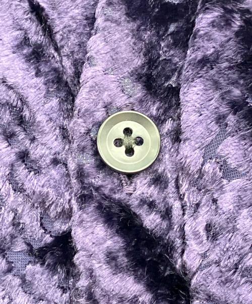 Needles（ニードルズ）Needles (ニードルズ) V Neck Cardigan-Burnout Velvet パープル サイズ:Sの古着・服飾アイテム