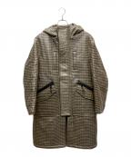 Name.ネーム）の古着「ラミネートツウィードフーデットコート」｜ブラウン