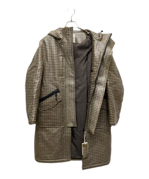Name.（ネーム）Name. (ネーム) ラミネートツウィードフーデットコート ブラウン サイズ:1の古着・服飾アイテム
