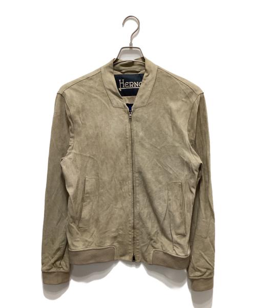 HERNO（ヘルノ）HERNO (ヘルノ) スエードレザーブルゾン ベージュ サイズ:48の古着・服飾アイテム