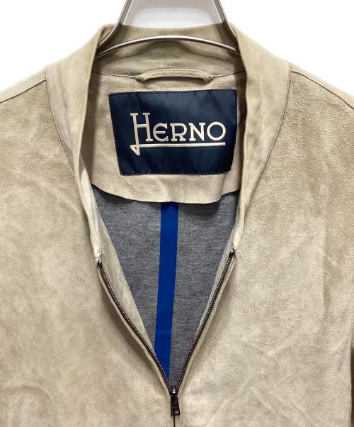 HERNO（ヘルノ）HERNO (ヘルノ) スエードレザーブルゾン ベージュ サイズ:48の古着・服飾アイテム