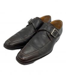 Santoni（サントーニ）の古着「モンクストラップシューズ」｜ブラウン