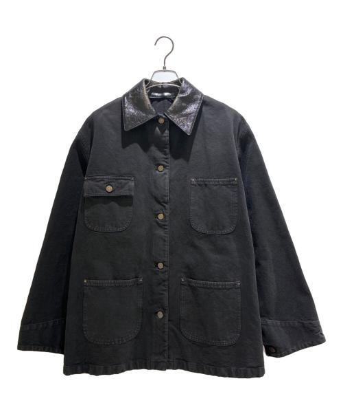 PRADA（プラダ）PRADA (プラダ) キャンバス ブリーフケース ジャケット / Navy Canvas Work Jacket ブラック サイズ:38の古着・服飾アイテム