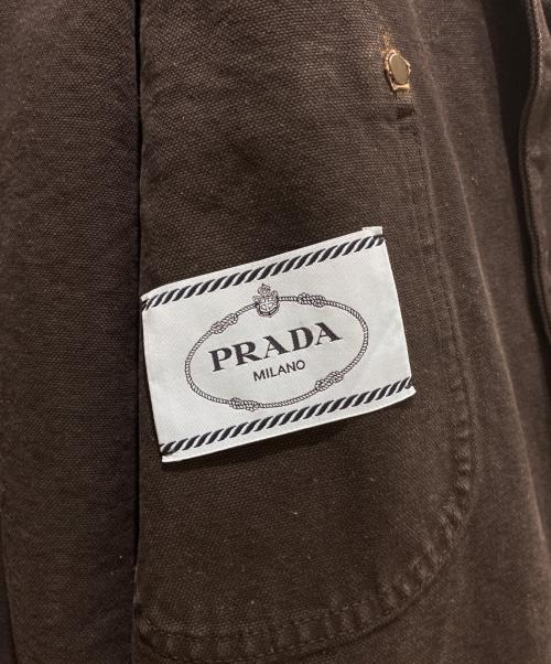 PRADA（プラダ）PRADA (プラダ) キャンバス ブリーフケース ジャケット / Navy Canvas Work Jacket ブラック サイズ:38の古着・服飾アイテム