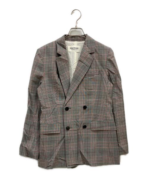 MACPHEE（マカフィー）MACPHEE (マカフィー) ライトウールチェックダブルブレストジャケット グレー サイズ:SIZE36の古着・服飾アイテム
