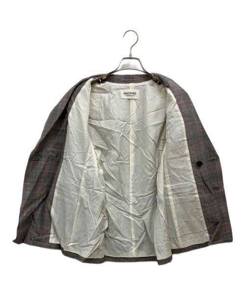 MACPHEE（マカフィー）MACPHEE (マカフィー) ライトウールチェックダブルブレストジャケット グレー サイズ:SIZE36の古着・服飾アイテム