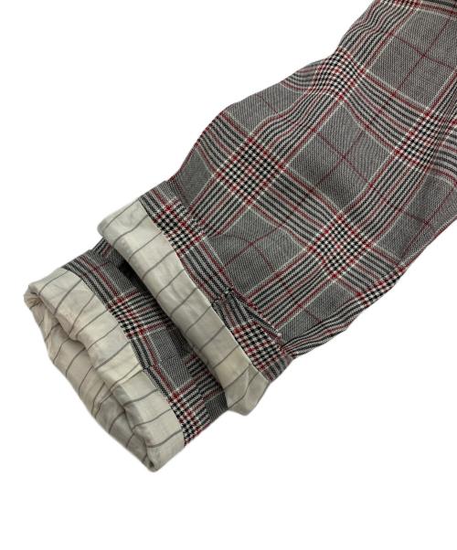 MACPHEE（マカフィー）MACPHEE (マカフィー) ライトウールチェックダブルブレストジャケット グレー サイズ:SIZE36の古着・服飾アイテム