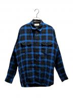 Saint Laurent Parisサンローランパリ）の古着「オンブレチェックシャツ」｜ブルー×ブラック