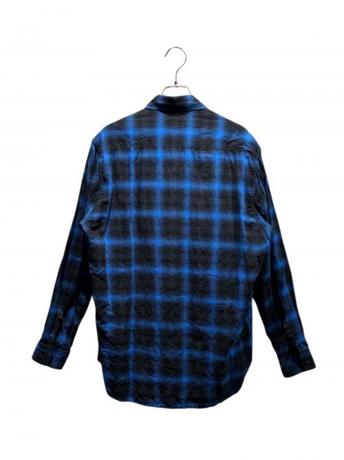 Saint Laurent Paris（サンローランパリ）Saint Laurent Paris (サンローランパリ) オンブレチェックシャツ ブルー×ブラック サイズ:XLの古着・服飾アイテム