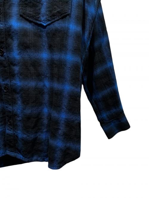 Saint Laurent Paris（サンローランパリ）Saint Laurent Paris (サンローランパリ) オンブレチェックシャツ ブルー×ブラック サイズ:XLの古着・服飾アイテム
