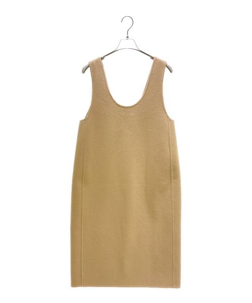 DRAWER（ドゥロワー）DRAWER (ドゥロワー) ウールケヌキ ノースリーブ ワンピース ドレス ベージュ サイズ:36の古着・服飾アイテム
