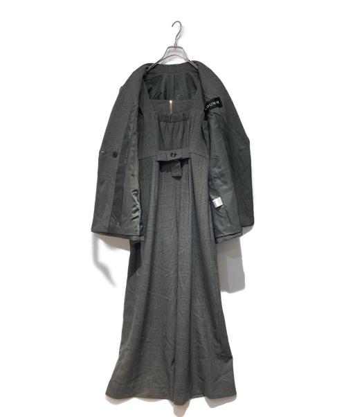 LOUNIE（ルーニー）LOUNIE (ルーニー) ウール調グレンチェックストレッチコンビネゾン グレー サイズ:36の古着・服飾アイテム