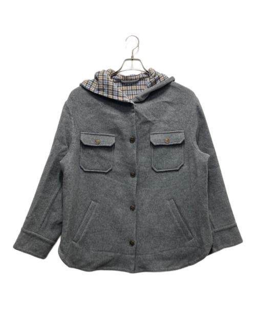 ETRO（エトロ）ETRO (エトロ) ウールカシミヤフーデッドジャケット グレー サイズ:40の古着・服飾アイテム