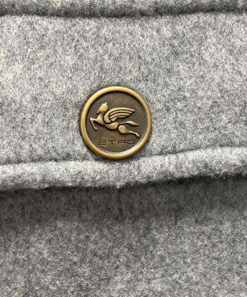 ETRO（エトロ）ETRO (エトロ) ウールカシミヤフーデッドジャケット グレー サイズ:40の古着・服飾アイテム