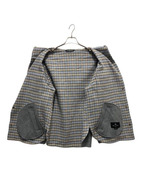 ETRO（エトロ）ETRO (エトロ) ウールカシミヤフーデッドジャケット グレー サイズ:40の古着・服飾アイテム