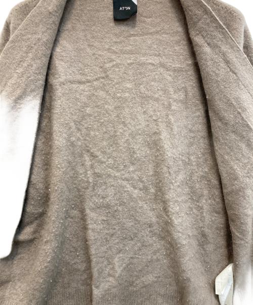 ATON（エイトン）ATON (エイトン) ファーカシミヤカーディガン グレージュ サイズ:02の古着・服飾アイテム