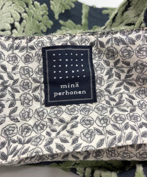 mina perhonen（ミナ ペルホネン）mina perhonen (ミナ ペルホネン) metsa パニーニバッグ グリーン×チャコールグレーの古着・服飾アイテム