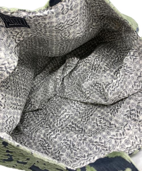 mina perhonen（ミナ ペルホネン）mina perhonen (ミナ ペルホネン) metsa パニーニバッグ グリーン×チャコールグレーの古着・服飾アイテム