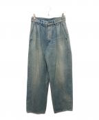 Graphpaperグラフペーパー）の古着「Selvage Denim Two Tuck Pants」｜インディゴ