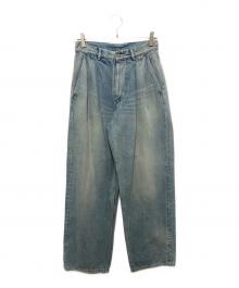 Graphpaper（グラフペーパー）の古着「Selvage Denim Two Tuck Pants」｜インディゴ