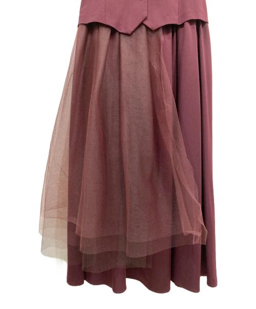 Ameri（アメリ）AMERI (アメリ) チュールドッキングワンピース ボルドー サイズ:記載なしの古着・服飾アイテム