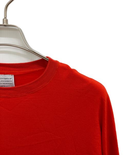 GGG（ジージージー）GGG (ジージージー) Wool Balancircular Dolman Sleeve Knit Pull Over レッド サイズ:Mの古着・服飾アイテム