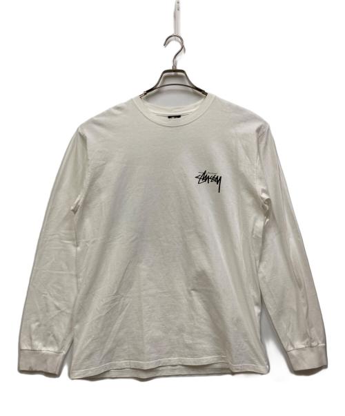 stussy（ステューシー）stussy (ステューシー) 8 Ball Fade L/Sカットソー ホワイト サイズ:Lの古着・服飾アイテム