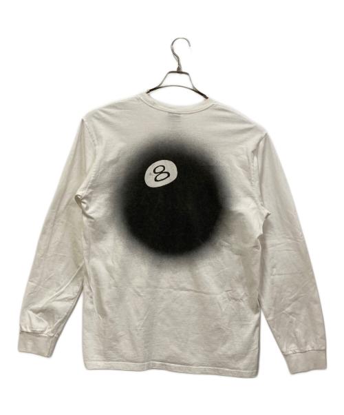 stussy（ステューシー）stussy (ステューシー) 8 Ball Fade L/Sカットソー ホワイト サイズ:Lの古着・服飾アイテム