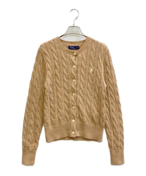 POLO RALPH LAUREN（ポロ・ラルフローレン）POLO RALPH LAUREN (ポロ・ラルフローレン) ケーブルコットンニットカーディガン ブラウン サイズ:Sの古着・服飾アイテム