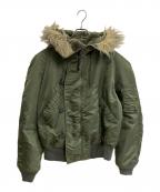 ALPHA INDUSTRIESアルファインダストリーズ）の古着「ATTACHED HOOD N-2B」｜グリーン