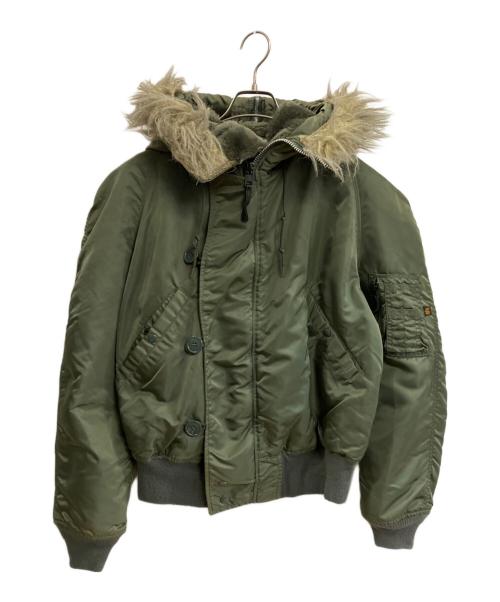 ALPHA INDUSTRIES（アルファインダストリーズ）ALPHA INDUSTRIES (アルファインダストリーズ) ATTACHED HOOD N-2B グリーン サイズ:MEDIUMの古着・服飾アイテム